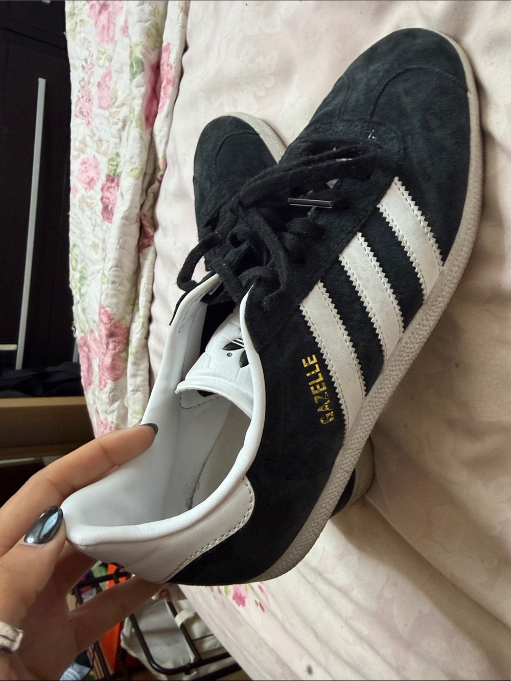 adidas Black and White Suede Low-Top Sneakers - Picture 3 of 3